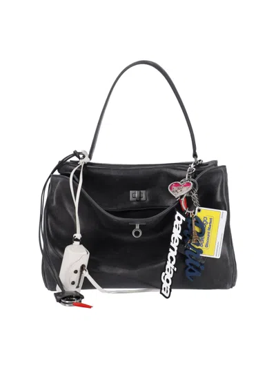 Balenciaga Medium Bag With Charms Rodeo In Black
