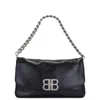 Balenciaga Medium Bb Soft Flap Leather Shoulder Bag In Black