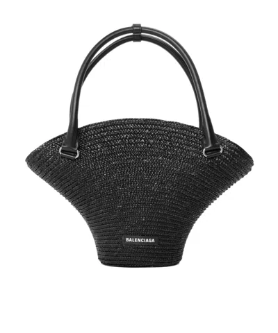 Balenciaga Medium Beach Tote Bag In Black