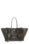 Balenciaga Medium Bel Air Carry All Leather Tote In Green