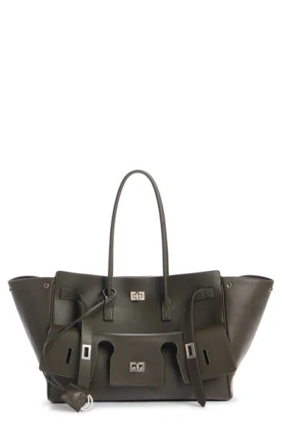 Balenciaga Medium Bel Air Carry All Leather Tote In Green