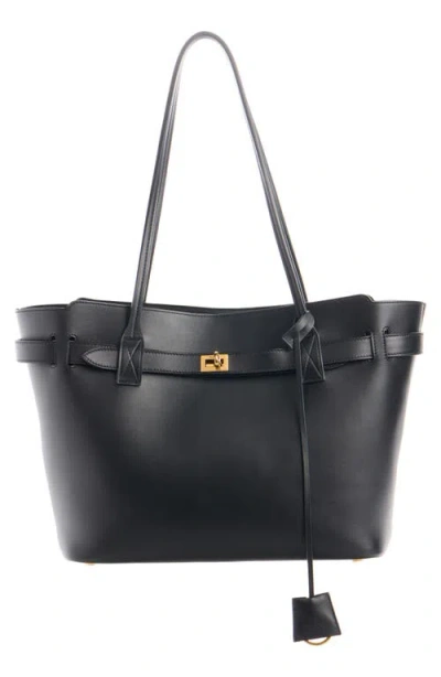 Balenciaga Medium Bel Air Leather Tote In Black