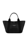 Balenciaga Black Leather Medium Biarritz Shopping Bag In Black