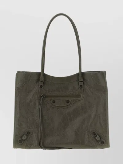 Balenciaga Medium City Tote Bag With Double Handles In Green