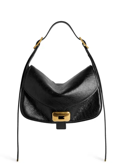 Balenciaga Womens Clicca Medium Shoulder Bag Adjustable In Black