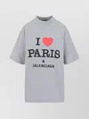 Balenciaga Grey Crewneck T-shirt With Maxi Logo Print On The Front In Cotton Woman