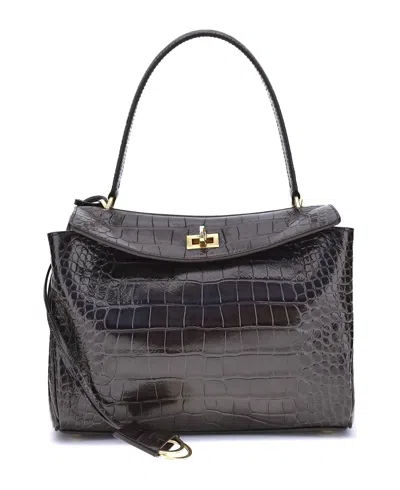 BALENCIAGA BALENCIAGA MEDIUM CROCODILE-EFFECT SHOULDER BAG