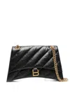 Balenciaga Crush Medium Quilted Leather Shoulder Bag In Black