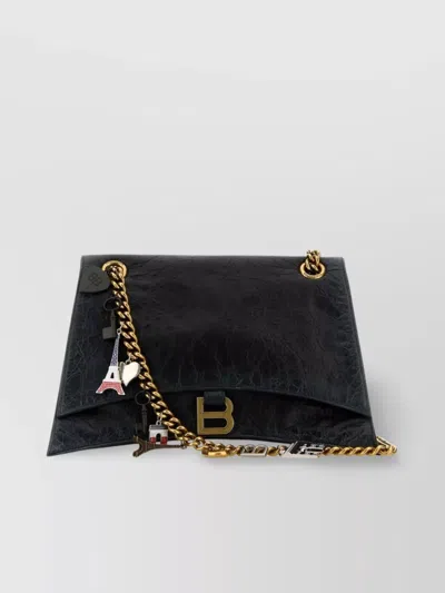 BALENCIAGA MEDIUM CRUSH CHAIN SHOULDER BAG