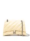 Balenciaga Medium Crush Leather Shoulder Bag In Yellow