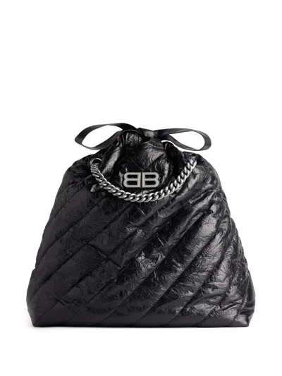 Balenciaga Medium Crush Quilted Shoulder Bag In Black