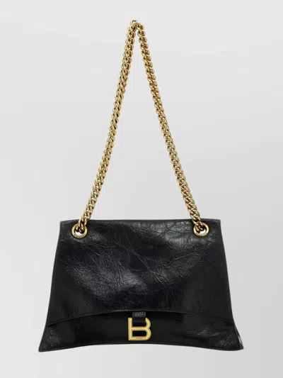 Balenciaga Medium Crush Chain-strap Shoulder Bag In Black