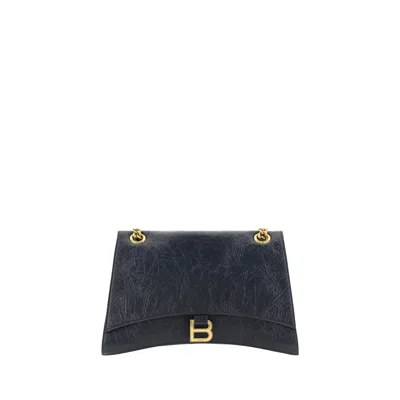 Balenciaga Medium Crush Shoulder Bag In Black