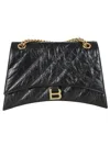 Balenciaga Crush Medium Quilted Leather Shoulder Bag In Black
