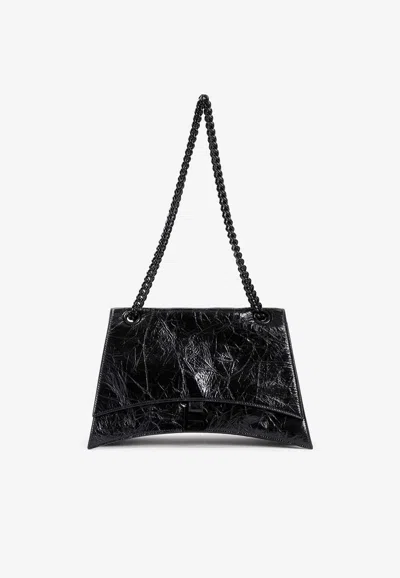 Balenciaga Crush Chain Shoulder Bag In Black