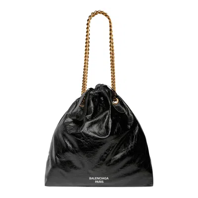 Pre-owned Balenciaga Medium Crush Tote Bag 'black'