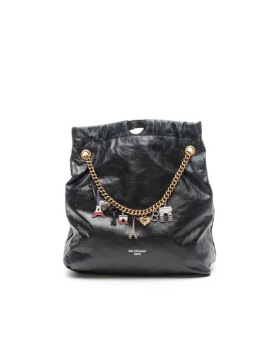 Balenciaga Medium Crush Tote Bag In Black