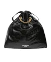 Balenciaga Medium Leather Crush Tote Bag In Black