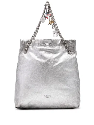 Balenciaga Medium Crush Tote Bag In White