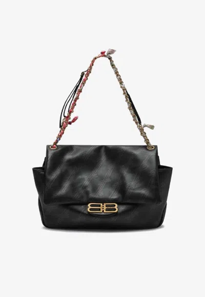 Balenciaga Medium Darling Leather Shoulder Bag In Purple