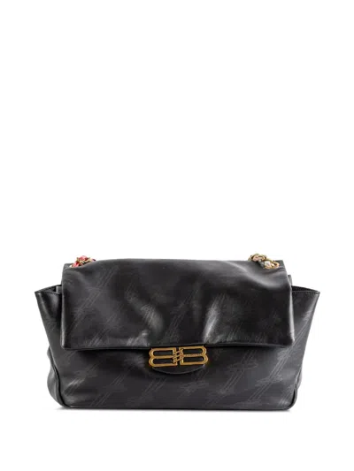 Balenciaga Medium Darling Leather Shoulder Bag In Black