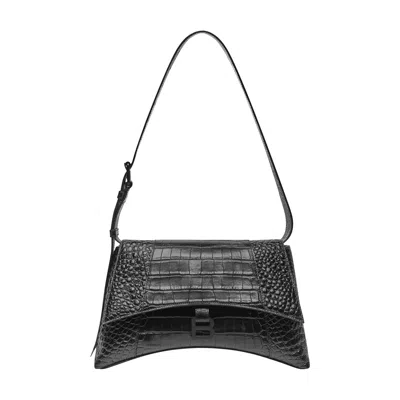 Pre-owned Balenciaga Medium Downtown Shoulder Bag 'black'