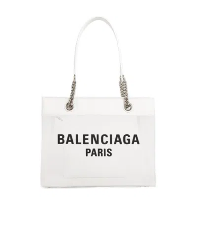 Balenciaga Medium Duty Free Tote Bag In White