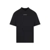 Balenciaga Black Crewneck T-shirt With Logo Lettering On The Front And Logo Patch On The Sleeve In Cotton Man