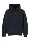 Balenciaga Hoodie With Front Pocket And Ribbed Cuffs In Black