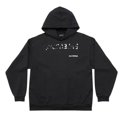 Pre-owned Balenciaga Medium Fit Hoodie 'black/white'