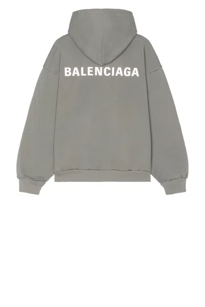 Balenciaga Medium Fit Hoodie In Grey & Reflective