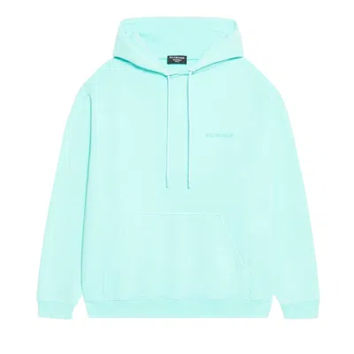 Pre-owned Balenciaga Medium Fit Hoodie 'mint' In Green