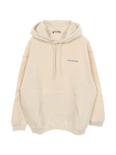 Pre-owned Balenciaga Medium Fit Logo Hoodie In Neutrals