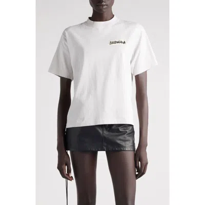 Balenciaga Medium Fit Masking Tape Logo Dry Jersey T-shirt In White