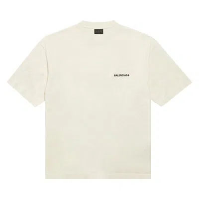 Pre-owned Balenciaga Medium Fit T-shirt 'beige' | Cream | Men's Size L In White