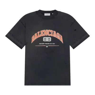 Pre-owned Balenciaga Medium Fit T-shirt 'black/orange/white'