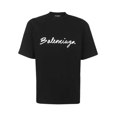 Pre-owned Balenciaga Medium Fit T-shirt 'black/white'