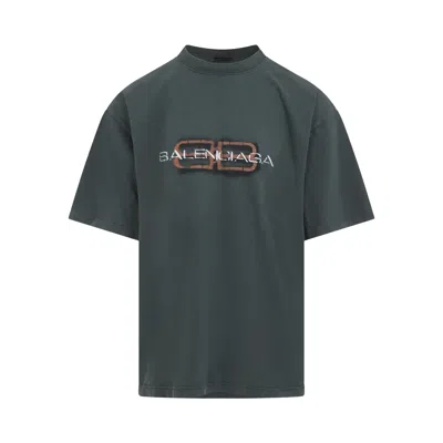 Pre-owned Balenciaga Medium Fit T-shirt 'dark Green' | Men's Size L