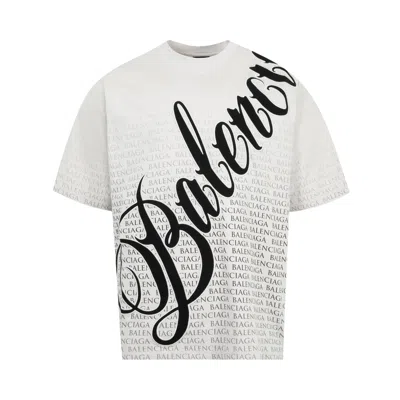 Pre-owned Balenciaga Medium Fit T-shirt 'dirty White/black' | Men's Size L