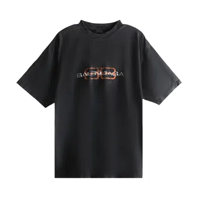Pre-owned Balenciaga Medium Fit T-shirt 'faded Washed Black' | Men's Size L