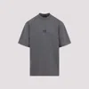 Balenciaga Men Grey Crewneck T-shirt With Logo Embroidery On The Front In Cotton Man In Gray