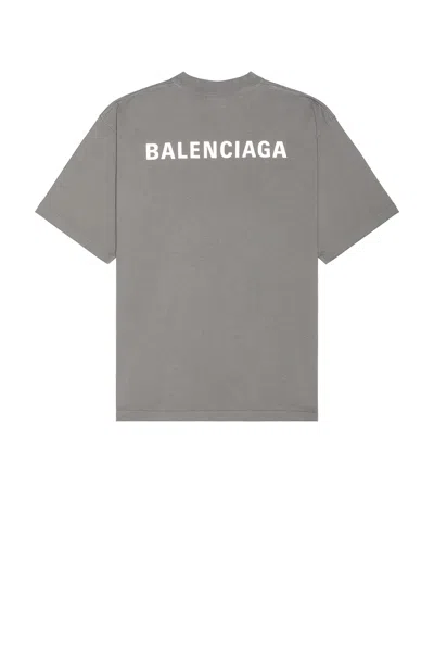 Balenciaga Medium Fit T-shirt In Grey & Reflective