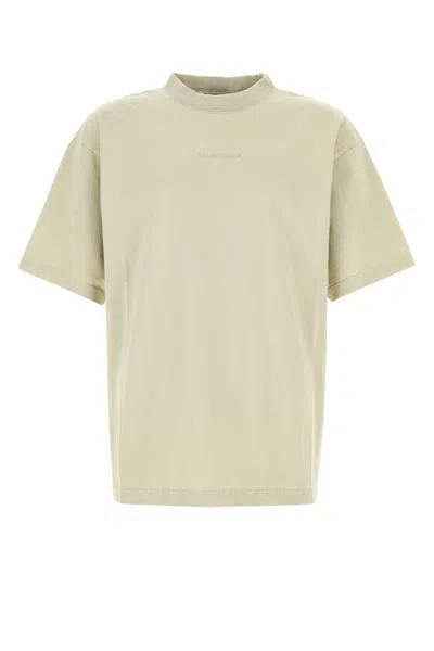Balenciaga Reflective-logo Cotton T-shirt In Beige O Tan