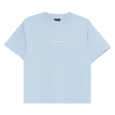 Pre-owned Balenciaga Medium Fit T-shirt 'light Blue/white' | Women's Size M