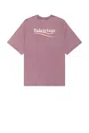 Balenciaga Medium Fit T-shirt In Purple  White  & Red