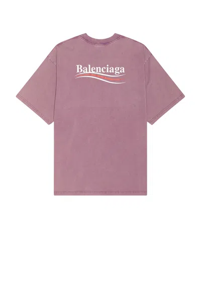 Balenciaga Medium Fit T-shirt In Purple  White  & Red
