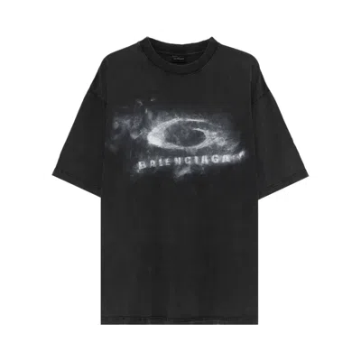 Pre-owned Balenciaga Medium Fit T-shirt 'washed Black/white' | Men's Size M