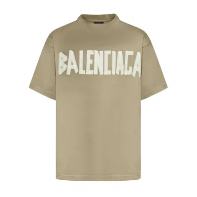 Balenciaga Medium Fit T-shirt With Bold Graphic Design In Brown