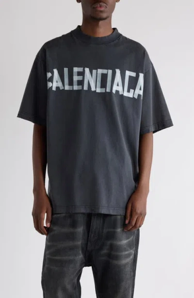 BALENCIAGA BALENCIAGA MEDIUM FIT TAPE TYPE LOGO GRAPHIC T-SHIRT