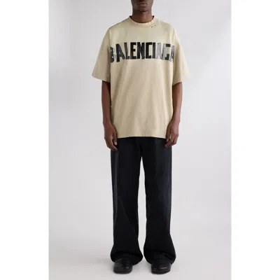 BALENCIAGA BALENCIAGA MEDIUM FIT TAPE TYPE LOGO GRAPHIC T-SHIRT